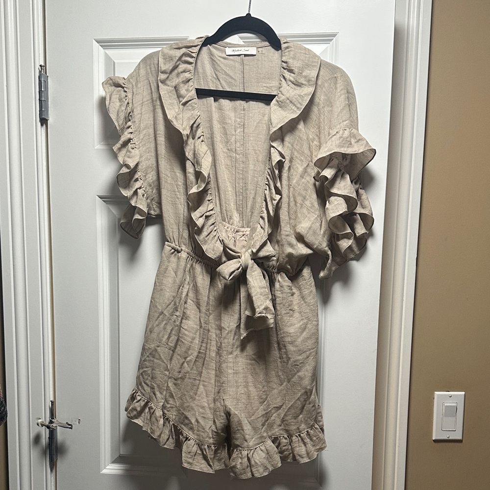 Mustard Seed Taupe Knit Romper